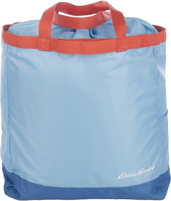 Eddie Bauer Stowaway Packable 25l Cinch Tote with Adjustable CordLock Closure and Exterior Slip PocketCoast