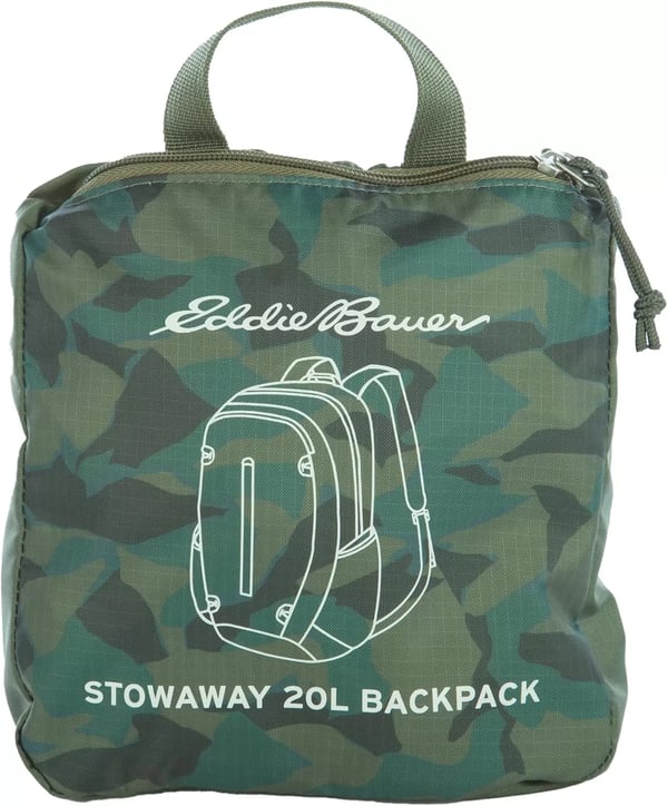 imageEddie Bauer Stowaway Packable BackpackMade from Ripstop Polyester Onyx 30LSprig