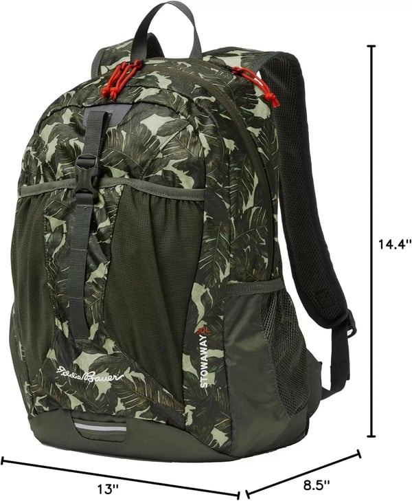 imageEddie Bauer Stowaway Packable BackpackMade from Ripstop Polyester Onyx 30LDark Loden