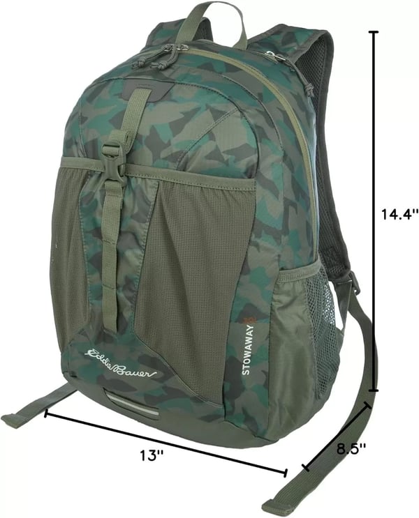 imageEddie Bauer Stowaway Packable BackpackMade from Ripstop Polyester Onyx 30LSprig