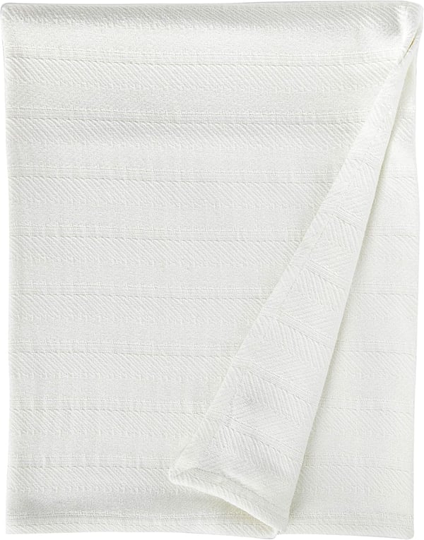 Eddie Bauer  Queen Blanket Lightweight Cotton Bedding Home Decor for All Seasons Herringbone Bone QueenOffwhite