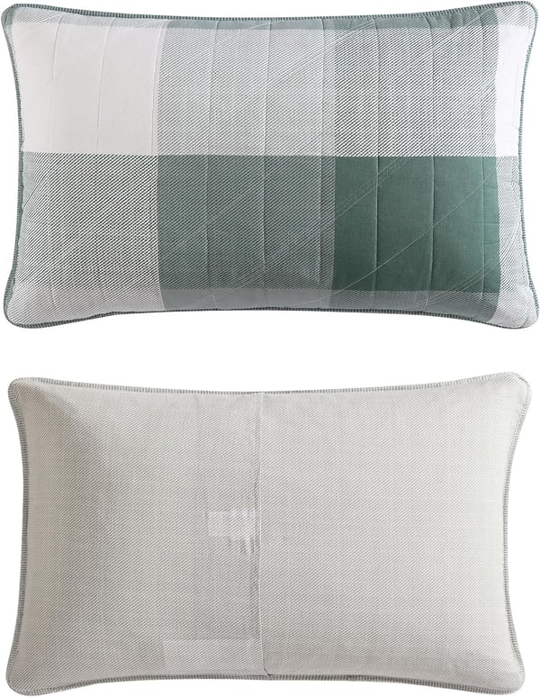 Eddie Bauer  Twin Quilt Set Cotton Reversible Bedding with Matching Sham Medium Weight Home Decor Boulder Green TwinEddie Bauer  Twin Quilt Set Cotton Reversible Bedding with Matching Sham Medium Weight Home Decor Boulder Green Twin