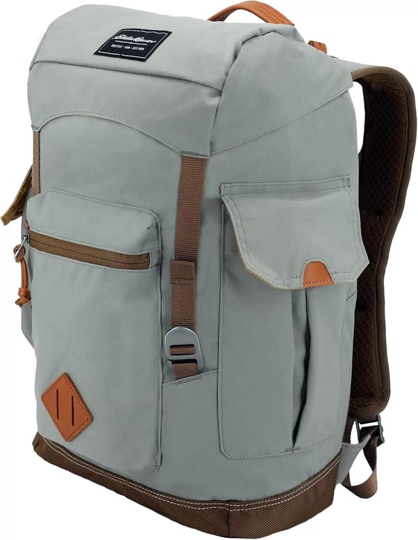 imageEddie Bauer Bygone Backpack with Exterior Pockets and Laptop Compatible Sleeve Light Heather Grey 30LLight Heather Grey