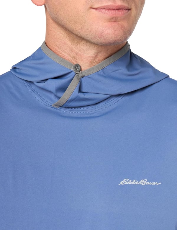 imageEddie Bauer Mens Marine Air UPF LongSleeve HoodieBlue Bird