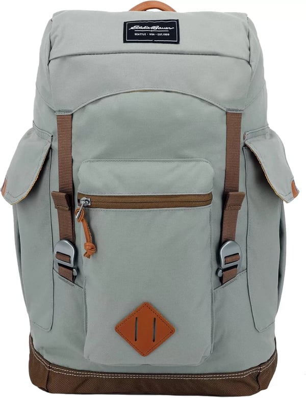 imageEddie Bauer Bygone Backpack with Exterior Pockets and Laptop Compatible Sleeve Light Heather Grey 30LLight Heather Grey