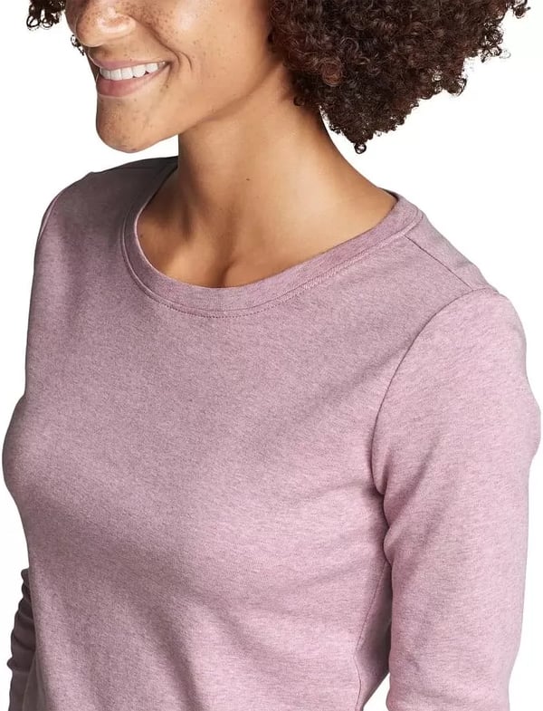 imageEddie Bauer Womens Favorite LongSleeve Crewneck TShirtMedium Heather Gray