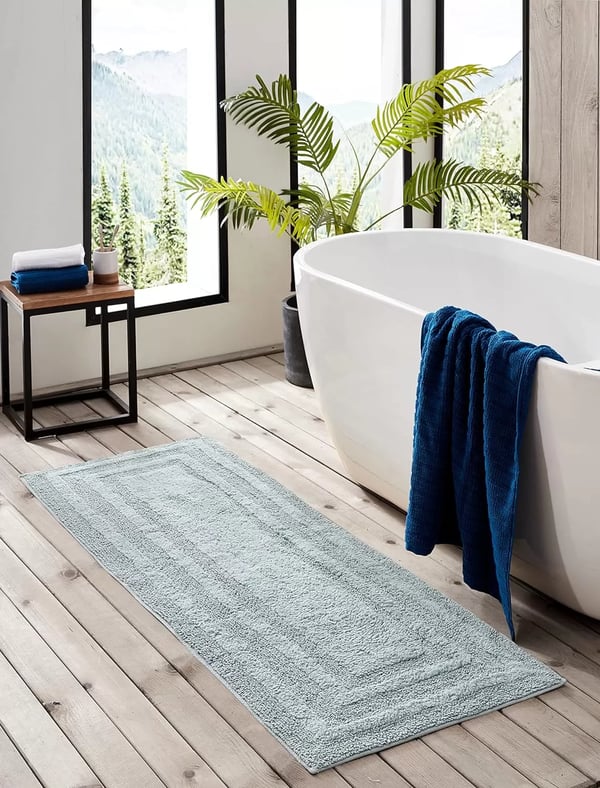 imageEddie Bauer  Bathroom Rugs Set Soft Tufted Cotton Bathroom Decor Super Absorbent ampamp Quick Dry Logan Chrome Grey 2 PieceGreen