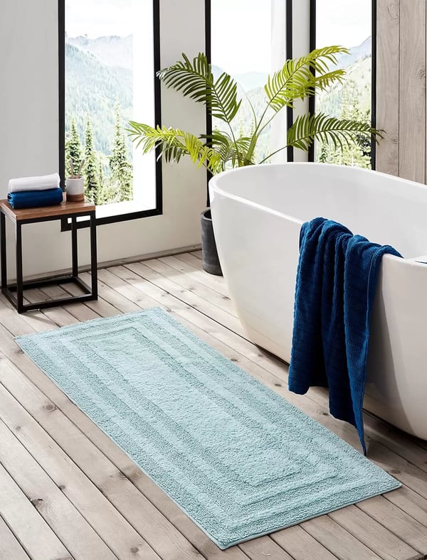 imageEddie Bauer  Bathroom Rugs Set Soft Tufted Cotton Bathroom Decor Super Absorbent ampamp Quick Dry Logan Green 2 PieceTurquoise