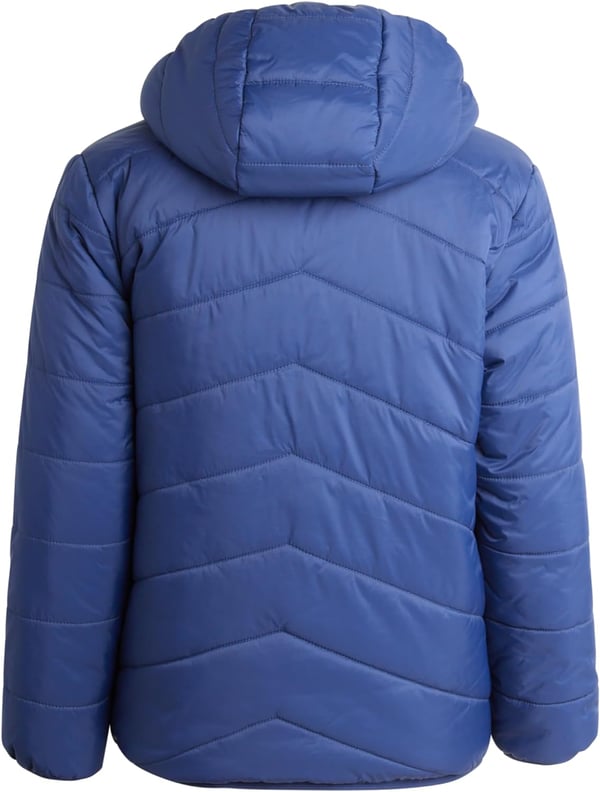 Eddie Bauer Girls Reversible Jacket  Deer Harbor Waterproof Lightweight Puffer Coat with Faux Shearling Lining 520Navy Blue