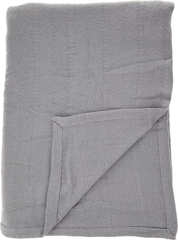 Eddie Bauer  Queen Blanket Lightweight Cotton Bedding Home Decor for All Seasons Herringbone Bone QueenChrome