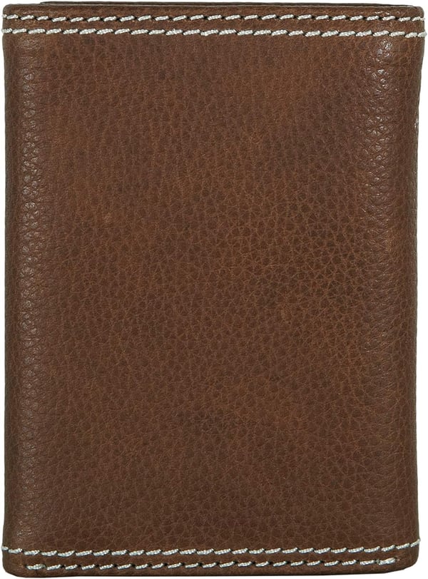 Eddie Bauer Mens Signature Top Stitch Leather Trifold Wallet with 6 Card Slots and RFID Protection Tan One SizeEddie Bauer Mens Signature Top Stitch Leather Trifold Wallet with 6 Card Slots and RFID Protection Tan One Size