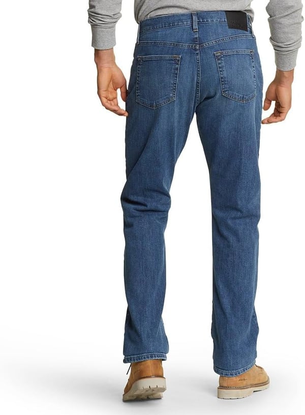 imageEddie Bauer Mens Field Flex FlannelLined Straight JeansMeridian Blue