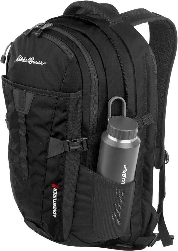 Eddie Bauer Adventurer Trail 30L Backpack wHydration Sleeve BlackBlack Adventurer 30l Daypack  Mens