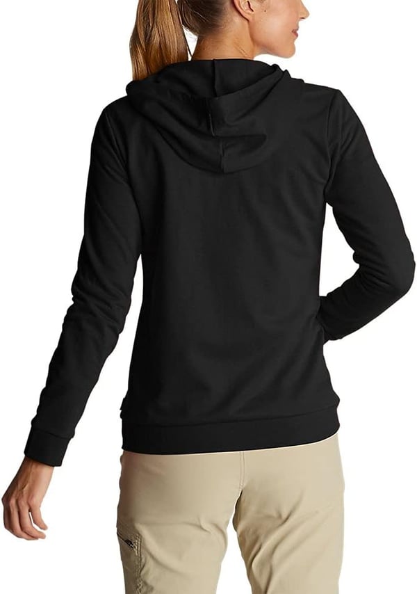 Eddie Bauer Womens Camp Fleece FullZip HoodieBlack