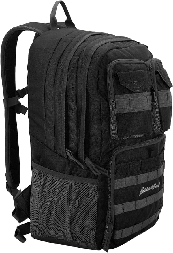 Eddie Bauer Cargo Backpack 30L Access Computer Sleeve and Dual Mesh Side Pockets Black30L Black