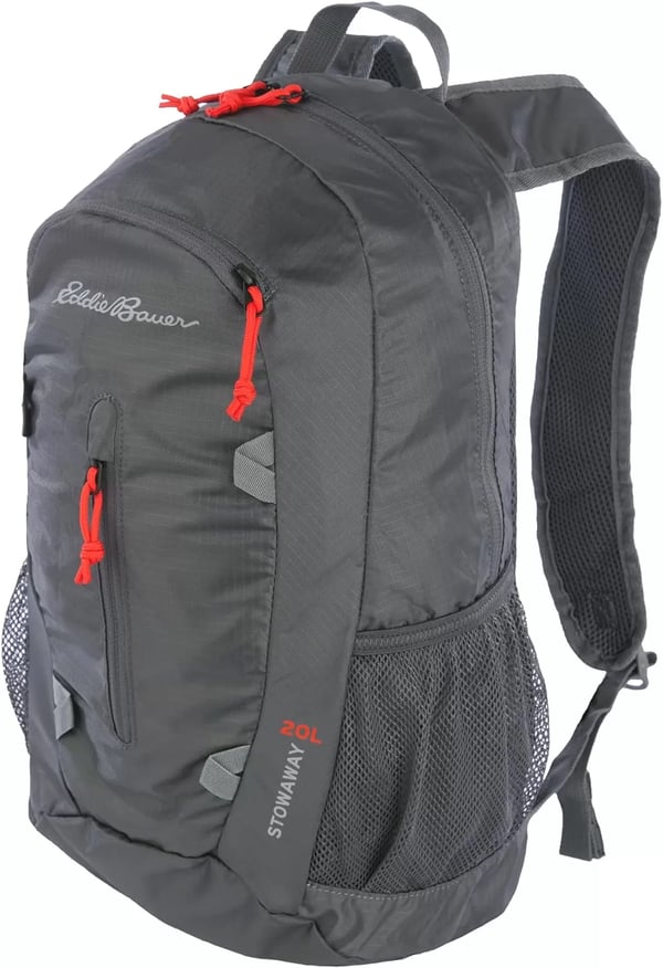 imageEddie Bauer Stowaway Packable BackpackMade from Ripstop Polyester Onyx 30LDark Smoke