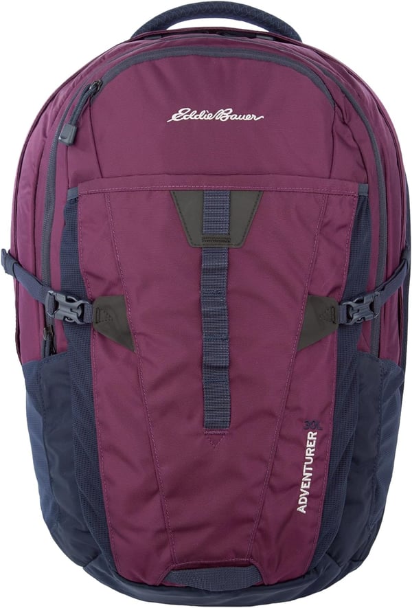 Eddie Bauer Adventurer Trail 30L Backpack wHydration Sleeve BlackDark Plum Adventurer 30l Daypack  Womens