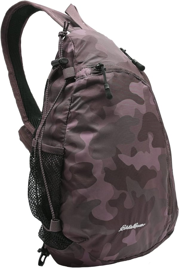 Eddie Bauer Ripstop 8L Shoulder Sling Pack with Padded AirMesh Adjustable Crossbody Strap Camo One SizeMisty Rose One Size