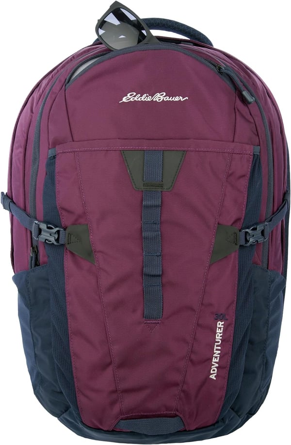 Eddie Bauer Adventurer Trail 30L Backpack wHydration Sleeve BlackDark Plum Adventurer 30l Daypack  Womens