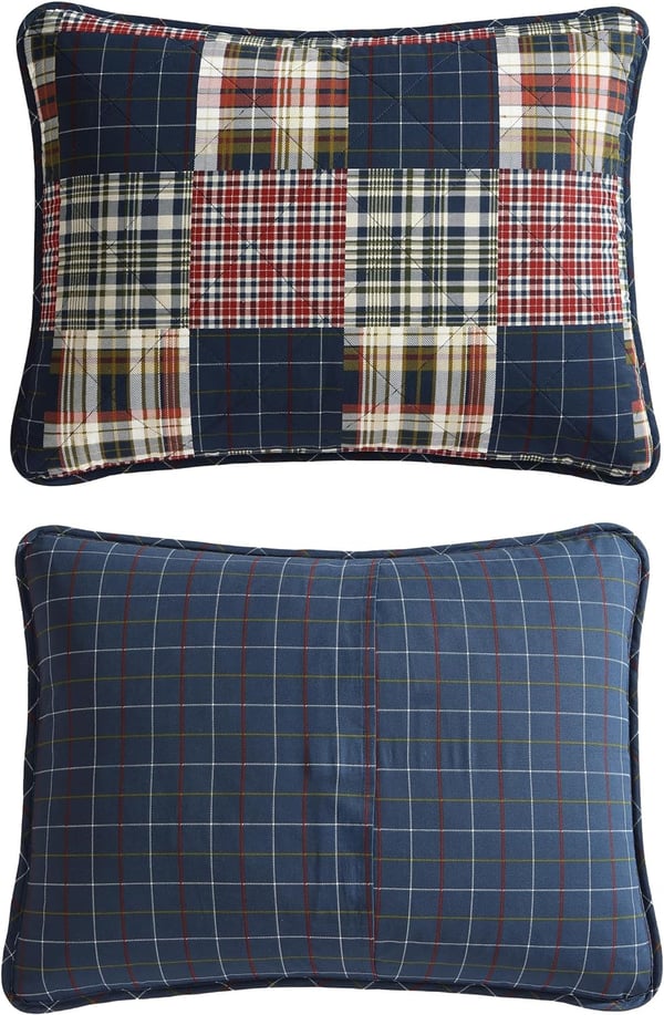 Eddie Bauer Twin Quilt Set Cotton Reversible Bedding Set All Season Lodge Home Dcor Madrona Plaid Navy TwinMadrona NavyRed King