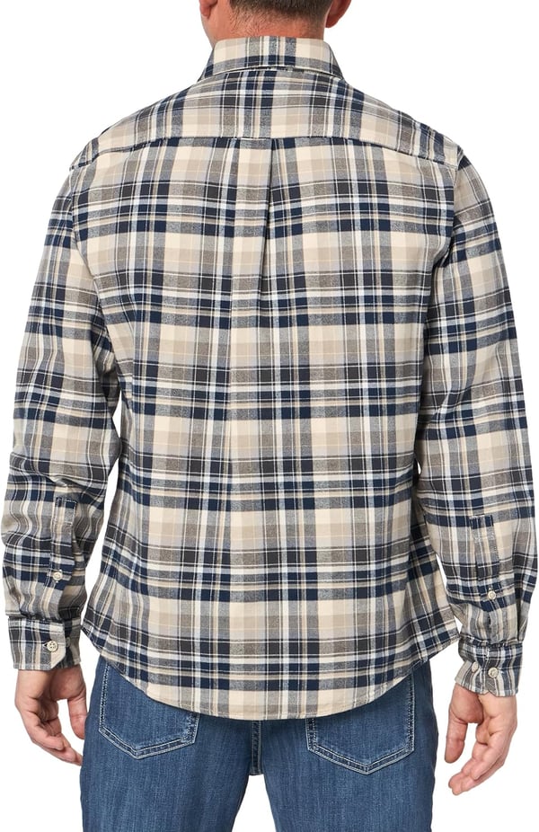 imageEddie Bauer Mens Classic Fit Favorite LongSleeve Flannel ShirtStone