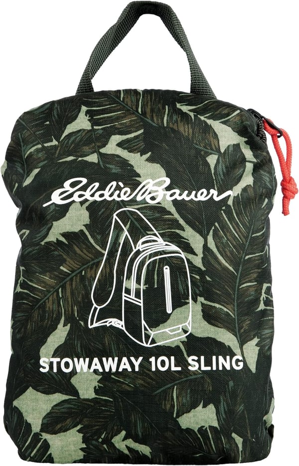 Eddie Bauer Stowaway Packable 10L Sling 30 Made from Polyester with Lightly Padded Shoulder StrapDark Loden