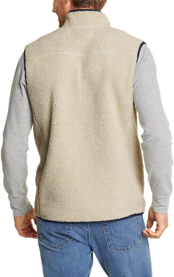 imageEddie Bauer Mens Chilali Faux Shearling Fleece VestOyster