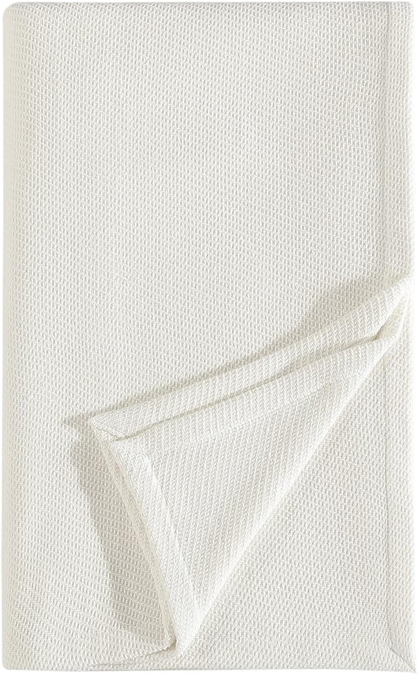 Eddie Bauer Twin Blanket Solid Reversible Cotton Bedding Home Decor for All Seasons Textured Twill White TwinKing Textured Twill White