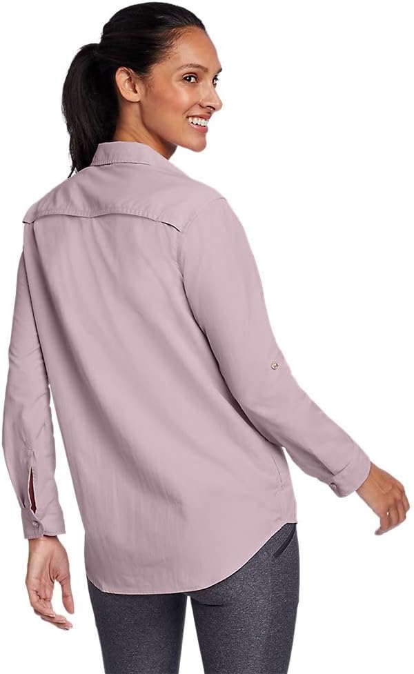 Eddie Bauer Womens Mountain Ripstop LongSleeve ShirtTall Dusty Iris