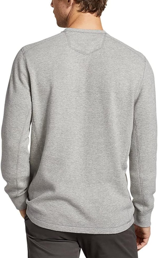 Eddie Bauer Mens Eddies Favorite Ultrasoft Thermal HenleyTall Light Heather Gray Grey