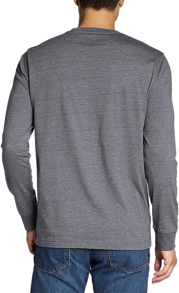 Eddie Bauer Mens Legend Wash Pro LongSleeve TShirtRegular Gray Heather