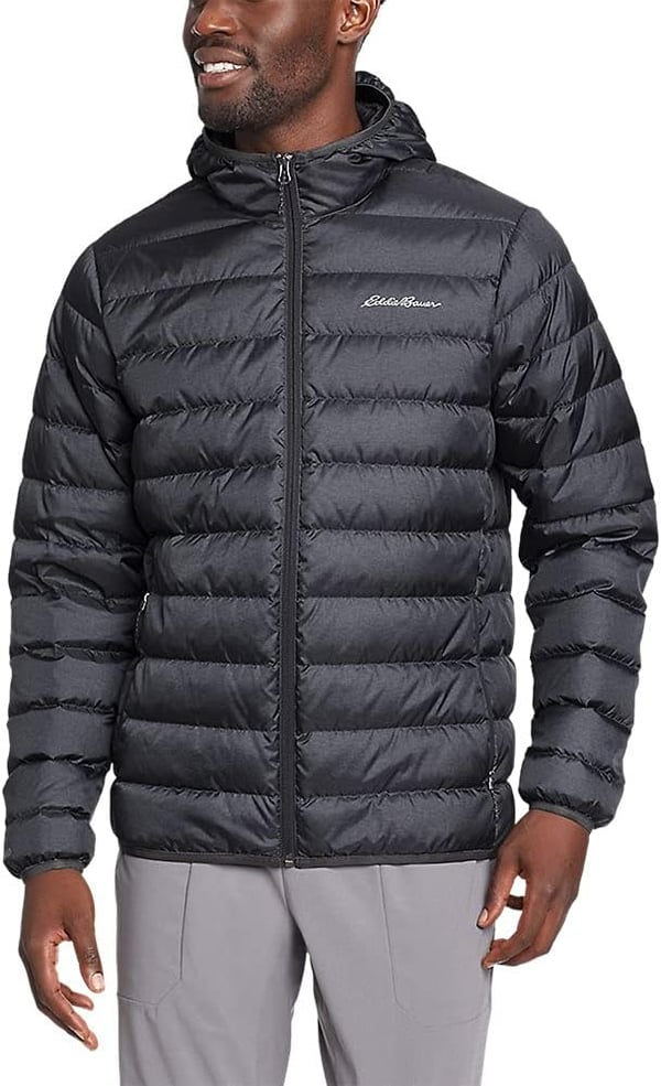 Eddie Bauer Mens CirrusLite Hooded Down JacketRegular Dark Smoke