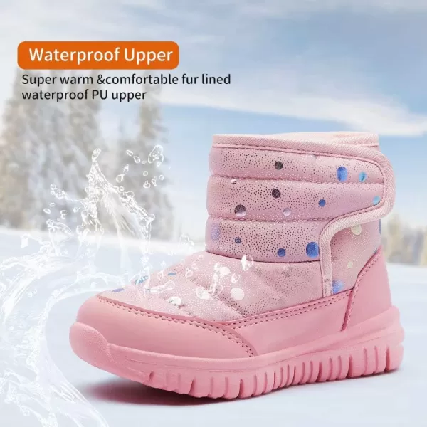HOBIBEAR Boys Girls Toddler Snow Boots Waterproof Slip Resistant Outdoor Winter Shoes