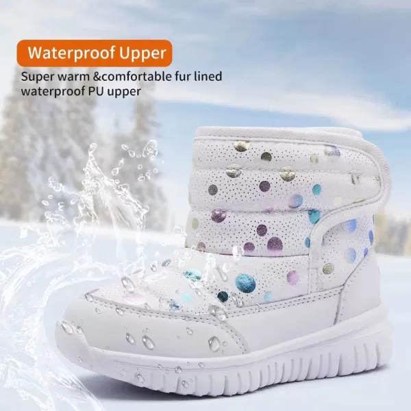 HOBIBEAR Boys Girls Toddler Snow Boots Waterproof Slip Resistant Outdoor Winter Shoes