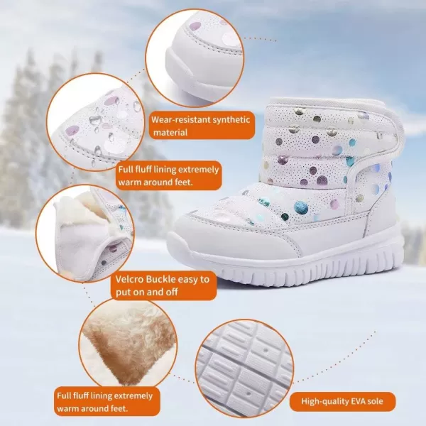 HOBIBEAR Boys Girls Toddler Snow Boots Waterproof Slip Resistant Outdoor Winter Shoes