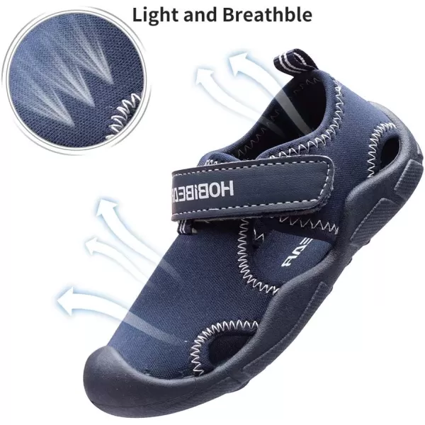 HOBIBEAR Boys Girls Water Shoes Quick Dry Closed-Toe Aquatic Sport Sandals Toddler/Little Kid