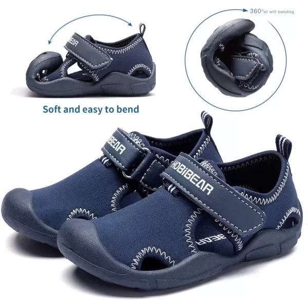 HOBIBEAR Boys Girls Water Shoes Quick Dry Closed-Toe Aquatic Sport Sandals Toddler/Little Kid