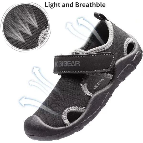 HOBIBEAR Boys Girls Water Shoes Quick Dry Closed-Toe Aquatic Sport Sandals Toddler/Little Kid