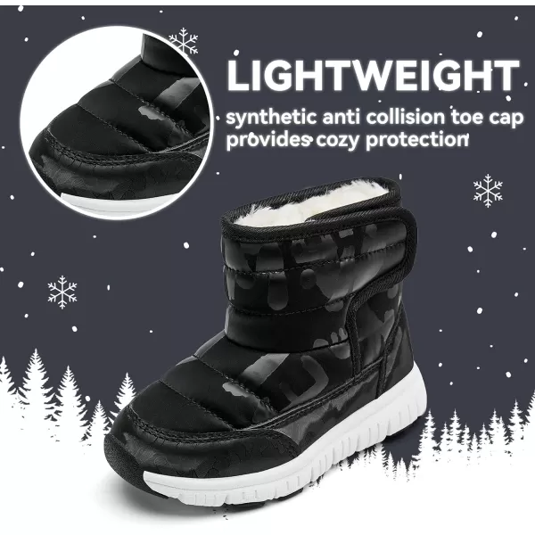 HOBIBEAR Kids Winter Snow Boots Waterproof Outdoor Warm Faux Fur Lined Shoes