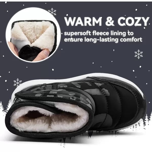 HOBIBEAR Kids Winter Snow Boots Waterproof Outdoor Warm Faux Fur Lined Shoes