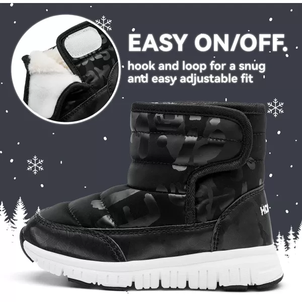 HOBIBEAR Kids Winter Snow Boots Waterproof Outdoor Warm Faux Fur Lined Shoes