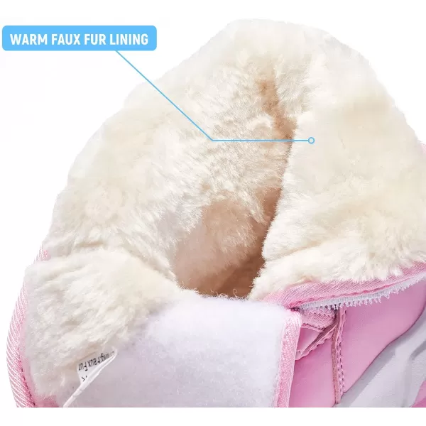 HOBIBEAR Kids Winter Snow Boots Waterproof Outdoor Warm Faux Fur Lined Shoes