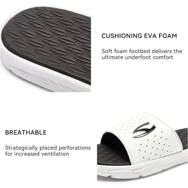 HOBIBEAR Mens Slides Sandals Indoor and Outdoor Comfort Slip On Open Toe Flip Flops