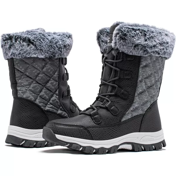 HOBIBEAR Women's Snow Boots Anti-Slip Waterproof Outdoor Shoes Winter Snow Boots Warm Fur Lined Comfortable Shoes for Women