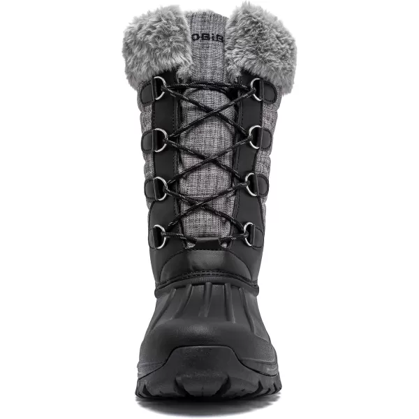 HOBIBEAR Women's Winter Snow Boots Outdoor Waterproof Mid Calf Boots for Women with Warm Faux Fur Lined