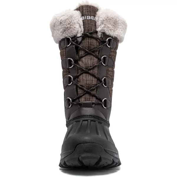 HOBIBEAR Women's Winter Snow Boots Outdoor Waterproof Mid Calf Boots for Women with Warm Faux Fur Lined
