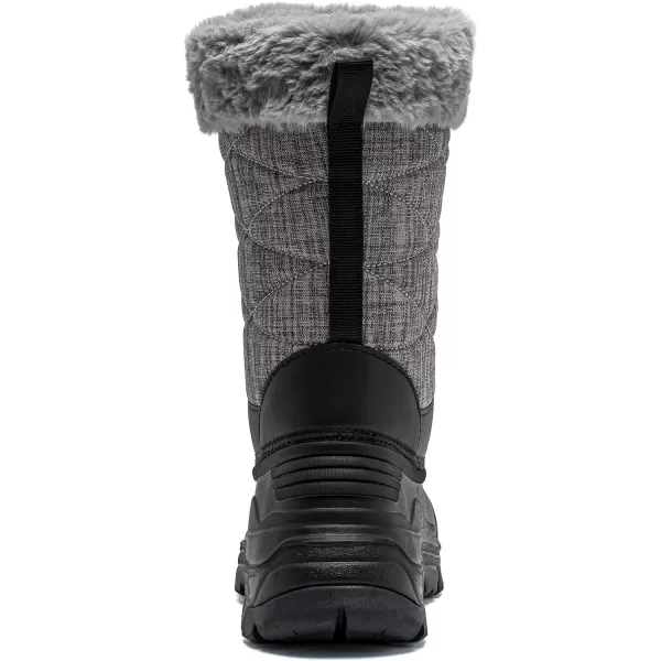 HOBIBEAR Women's Winter Snow Boots Outdoor Waterproof Mid Calf Boots for Women with Warm Faux Fur Lined