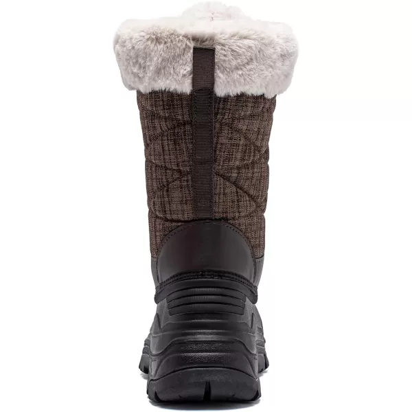 HOBIBEAR Women's Winter Snow Boots Outdoor Waterproof Mid Calf Boots for Women with Warm Faux Fur Lined