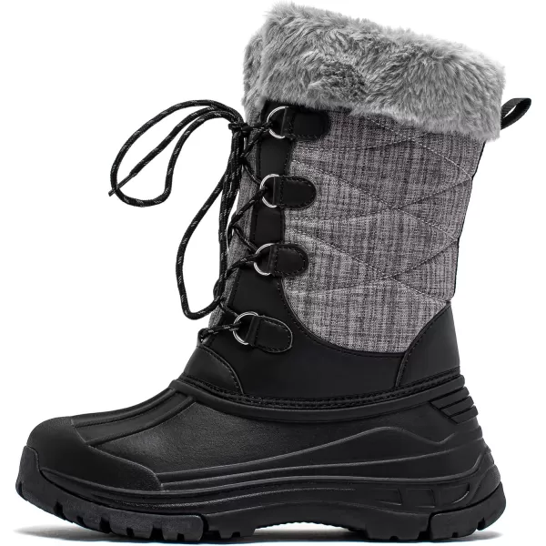 HOBIBEAR Women's Winter Snow Boots Outdoor Waterproof Mid Calf Boots for Women with Warm Faux Fur Lined