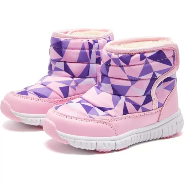 HOBIBEAR Boys Girls Toddler Snow Boots Waterproof Slip Resistant Outdoor Winter Shoes